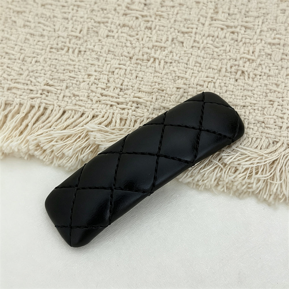 Minimalist PU Leather No-Crease Snap Hair Clip 6W6HCP1621