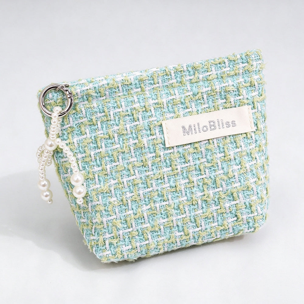 Tweed Cosmetic Bag - DippedShop Wholesale - #9699