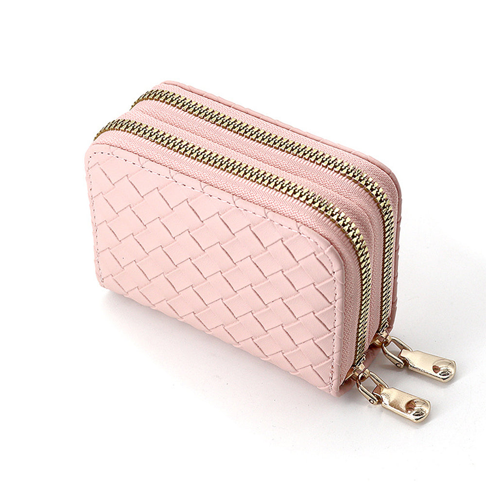 Woven Zipper Card Holder Wallet - DippedShop Wholesale - #4739