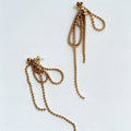 Bowknot Beaded Tassel Earrings - DippedShop Wholesale - #8099