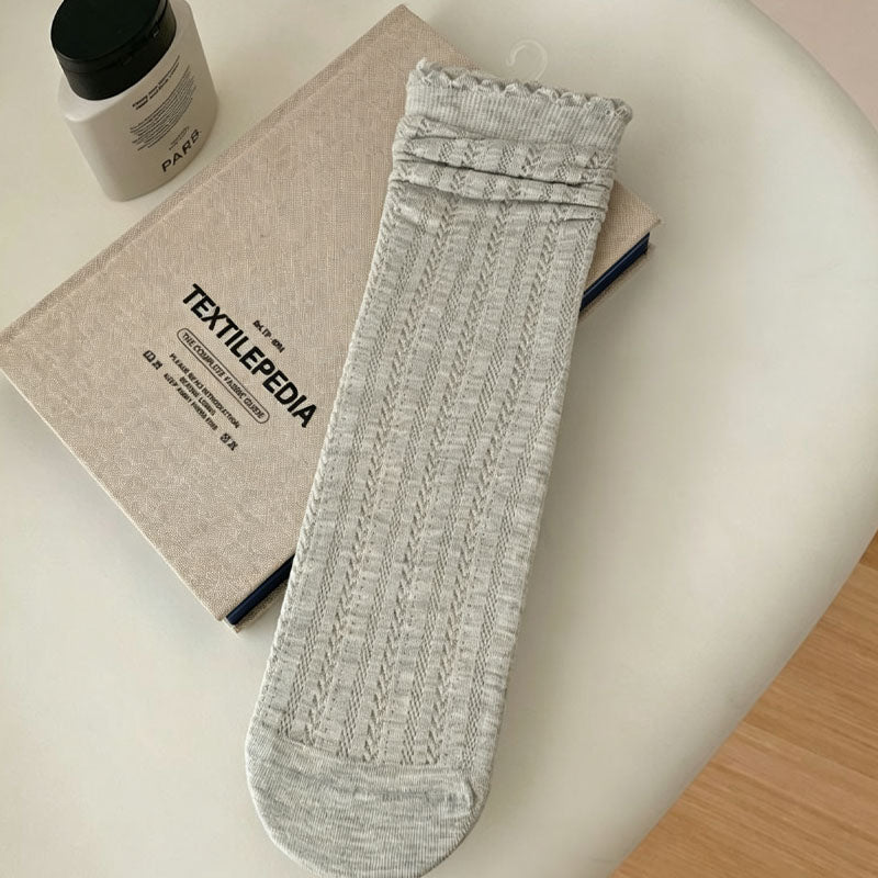 Fresh Solid Color Thin Breathable Scrunch Socks 6W8FSO744