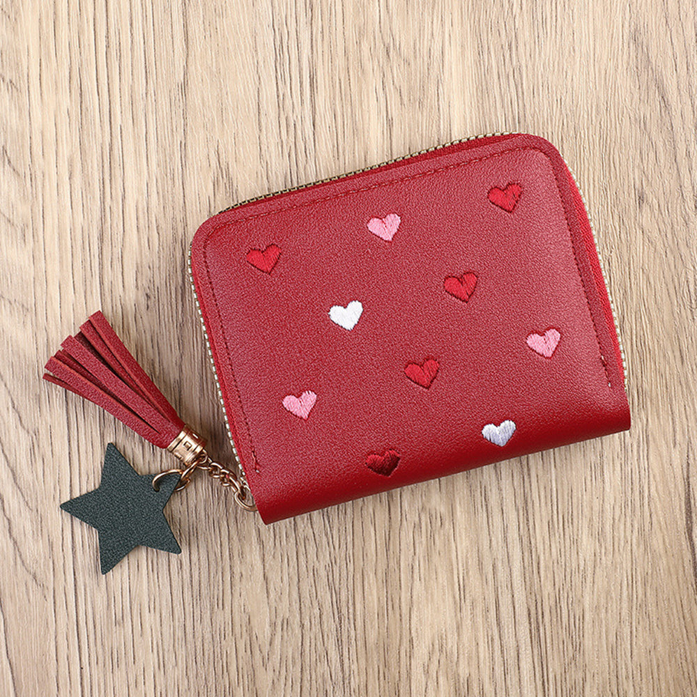 Heart Embroidery Coin Purse - DippedShop Wholesale - #6883