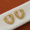 Twisted Rope Heart Hoop Earrings - DippedShop Wholesale - #5555