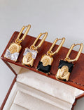 Vintage Gold Plated Lion Head Pendant Earrings 6W6JER810