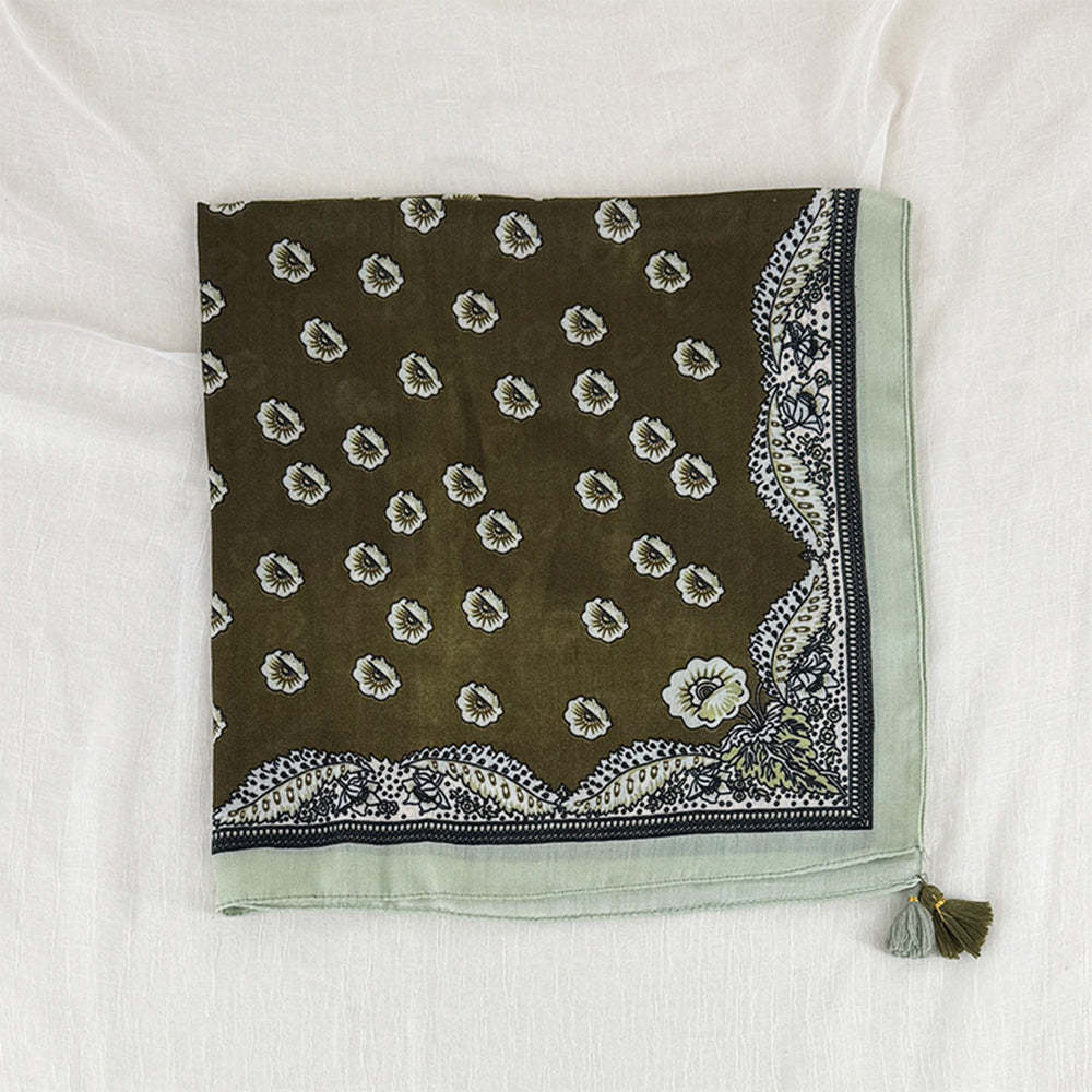 Vintage Flower Print Headscarf Square Scarf 6W6NSC214