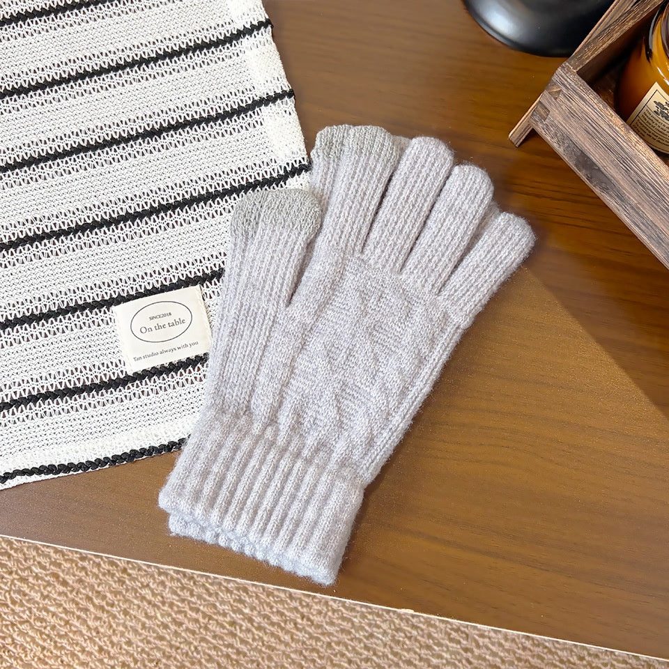 Minimalist Solid Color Touch Screen Warm Gloves 6W6GLO81