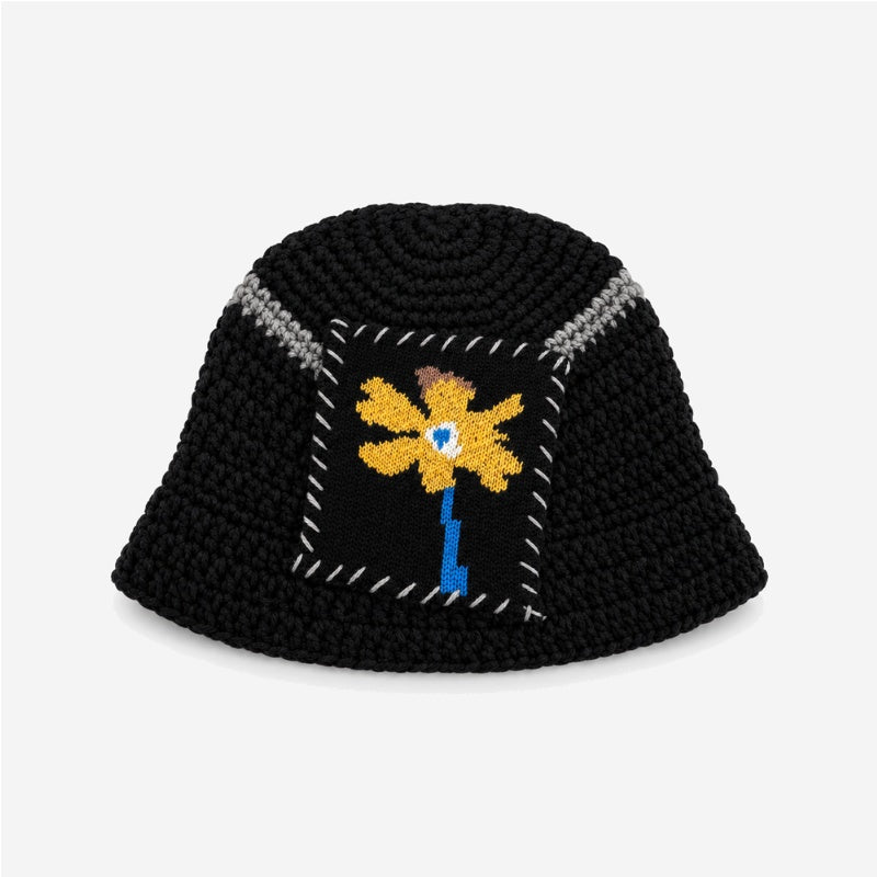 Color Block Splice Floral Jacquard Bucket Hat 6W6HAT634