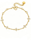 Cubic Zirconia Gold Plated Link Chain Bracelet 6W6JBR358