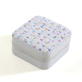 Square Tweed Mini Travel Jewelry Box 6W5CO363