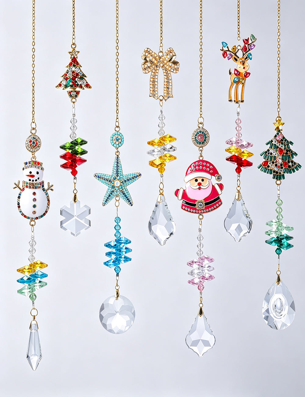 Sparkling Santa Christmas Tree Crystal Hanging Ornament 6H7HLS192
