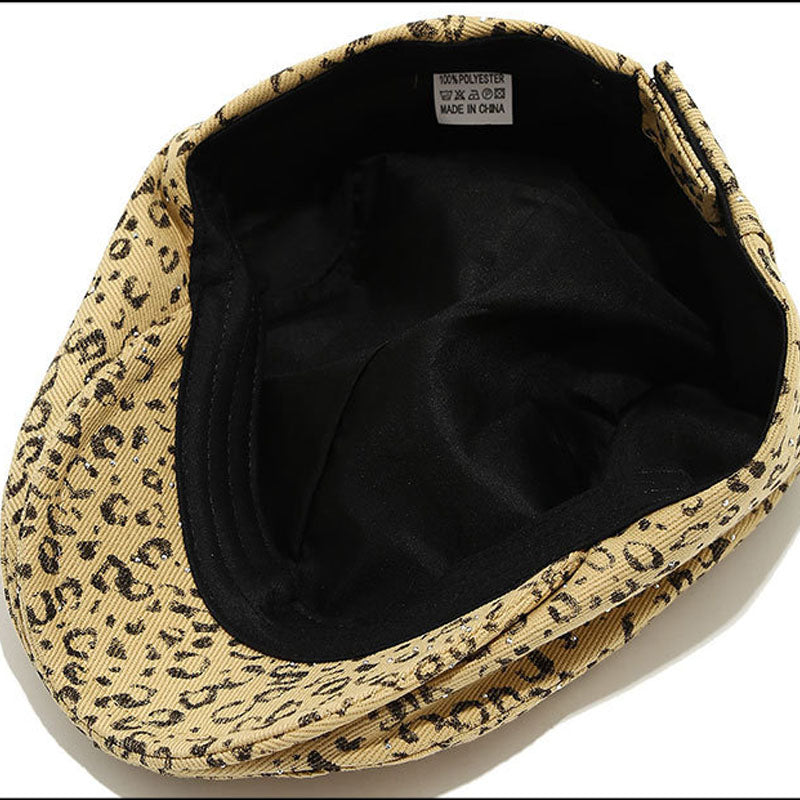 Leopard Print Newsboy Cap - DippedShop Wholesale - #0499
