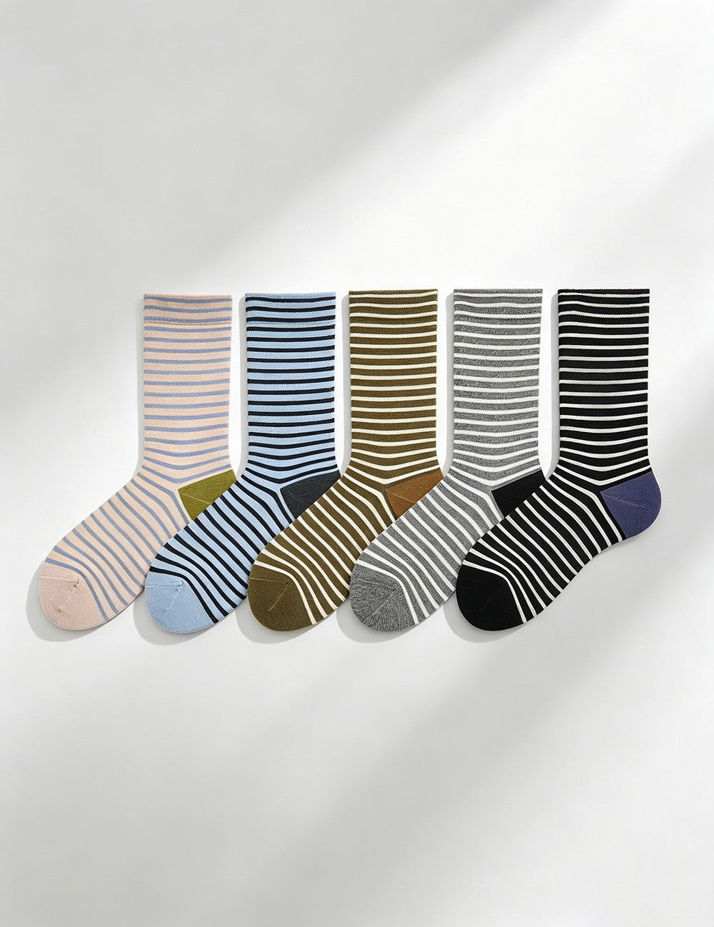 Color Block Striped Crew Socks - DippedShop Wholesale - #5123