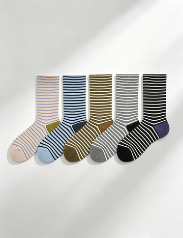 Color Block Striped Crew Socks - DippedShop Wholesale - #5123