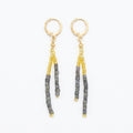 Boho Multi-Color Beaded Tassel Hoop Earrings 6W6JER952