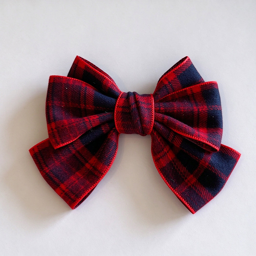Plaid Bow Hair Clip - DippedShop Wholesale - #0899