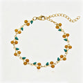 Cute Cherry Rhinestone Gold Plated Chain Bracelet 6W6JBR516
