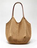 Fashion Solid Color Hand-Woven Beach Handbag 6W10BBG1781