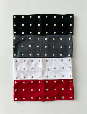 Rhinestone Elastic Wide Headband - DippedShop Wholesale - #2995