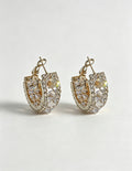 Trendy Sparkly Rhinestone C-Shaped Hoop Earrings 6W6JER726