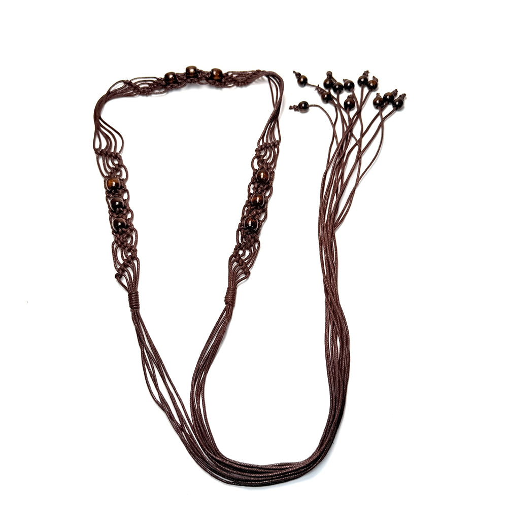 Ethnic-Style Handmade Weave Beaded Waist Belt 6W6JBT242