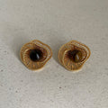 Tiger Eye Stone Stud Earrings - DippedShop Wholesale - #0163