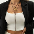 Geometric Pendant Leather Necklace - DippedShop Wholesale - #7091