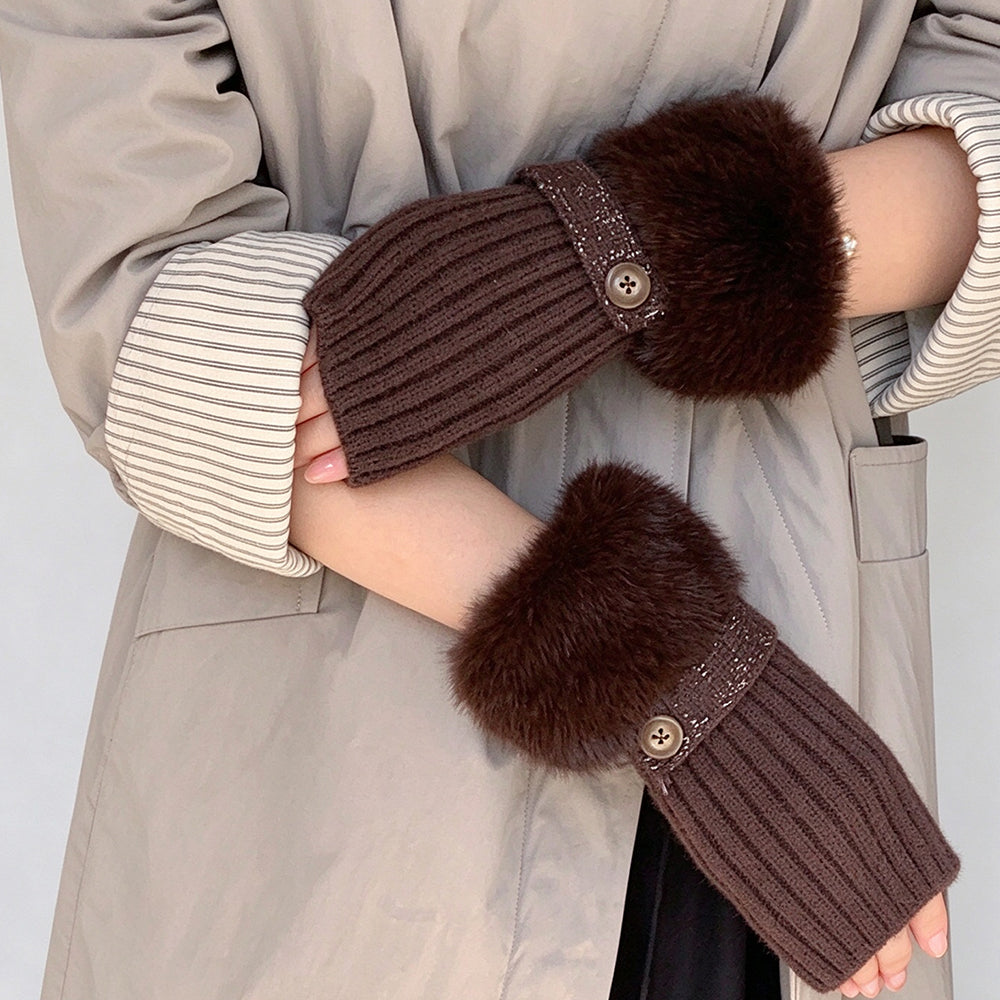 Knit Fingerless Gloves - DippedShop Wholesale - #4931