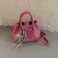 Solid Color Suede Belt Buckle Handbag 6W10BBG1376