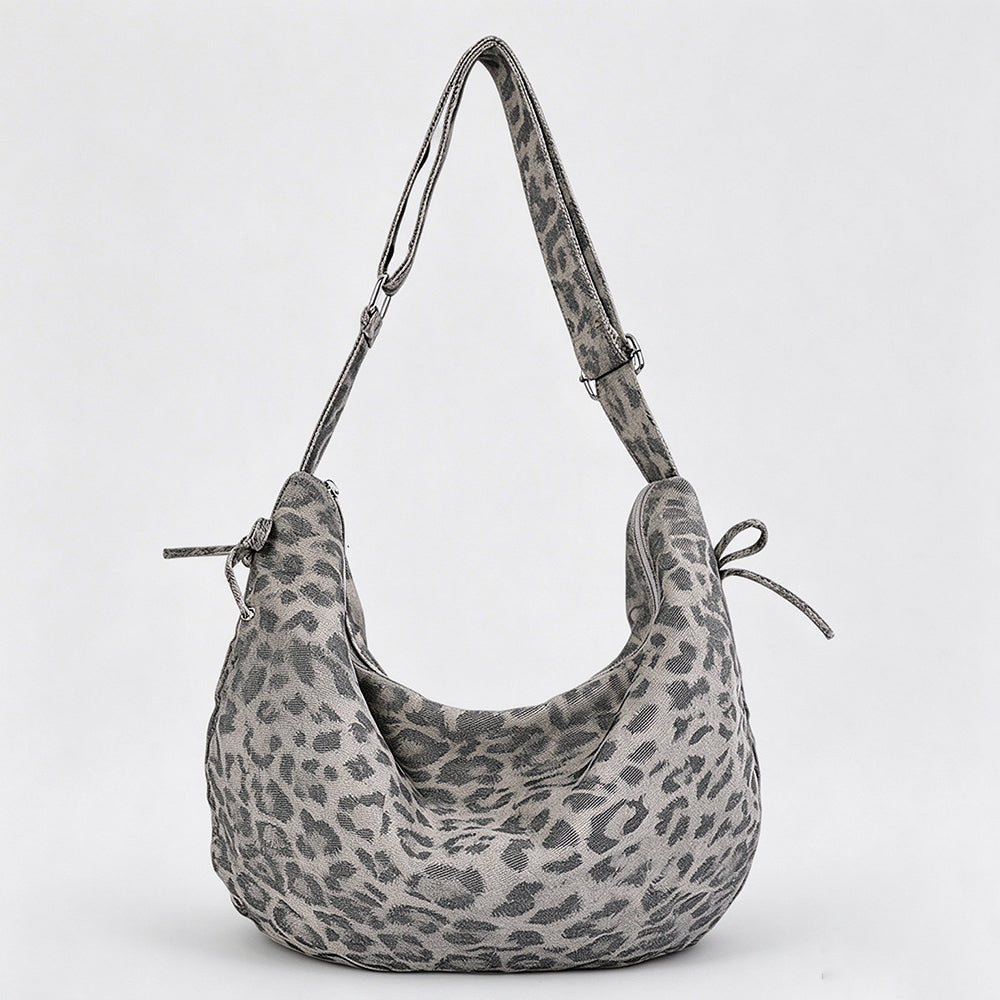 Leopard Print Hobo Shoulder Bag - DippedShop Wholesale - #4195