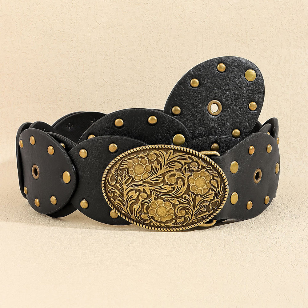 Trendy Wide Disc Concho Waist Cowgirl Belt 6W6JBT221