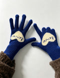 Cute Heart Print Warm Touch Screen Knit Gloves 6W6GLO107