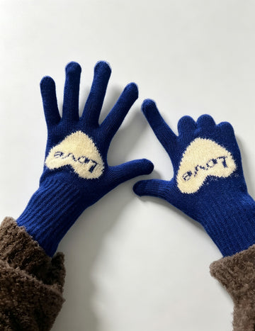 Cute Heart Print Warm Touch Screen Knit Gloves 6W6GLO107