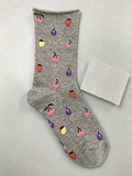 Floral Rolled Cuff Crew Socks - DippedShop Wholesale - #1107