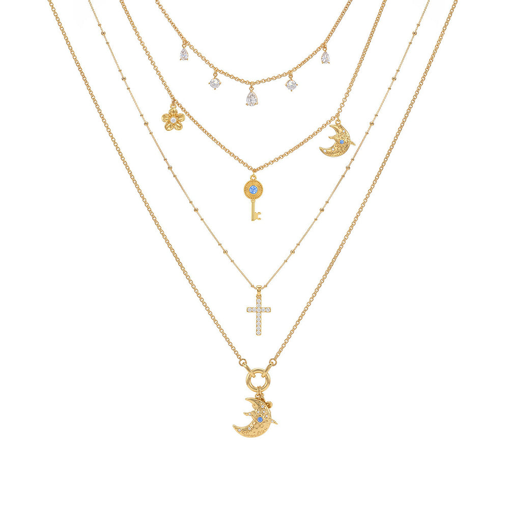 Multi-Layered Long Necklace - DippedShop Wholesale - #4851