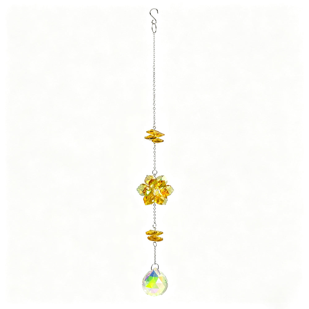Cute Flower Crystal Bead Window Hanging Suncatcher 6H7HLS197