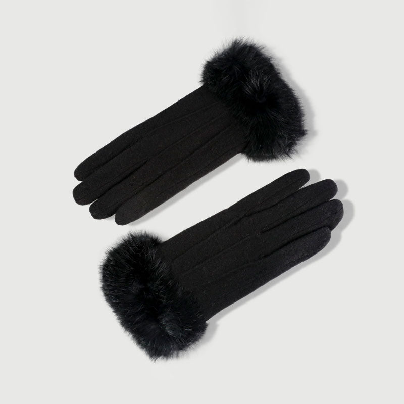 Faux Fur Touchscreen Gloves - DippedShop Wholesale - #8483