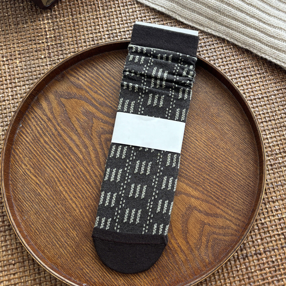 Plaid Slouchy Crew Socks - DippedShop Wholesale - #1683