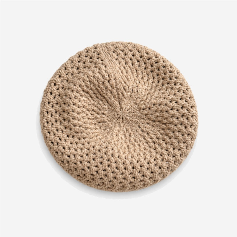 Minimalist Solid Color Hollow Beret Hat 6W6HAT652
