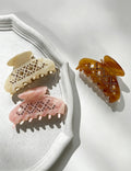 Simple Hollow Out Rhinestone Acetate Hair Claw 6W6HCP1671