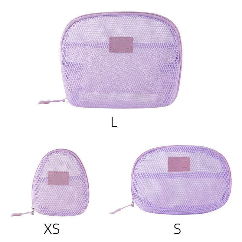 Dopamine Solid Color Mesh Portable Makeup Bag MK2BW6S10BOB83