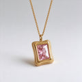Square Zircon Pendant Necklace - DippedShop Wholesale - #2579