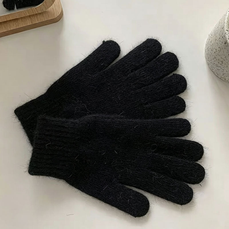 Elegant Solid Color Thicken Warm Knit Gloves 6W6GLO50