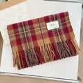 Plaid Tassel Shawl Scarf - DippedShop Wholesale - #8947