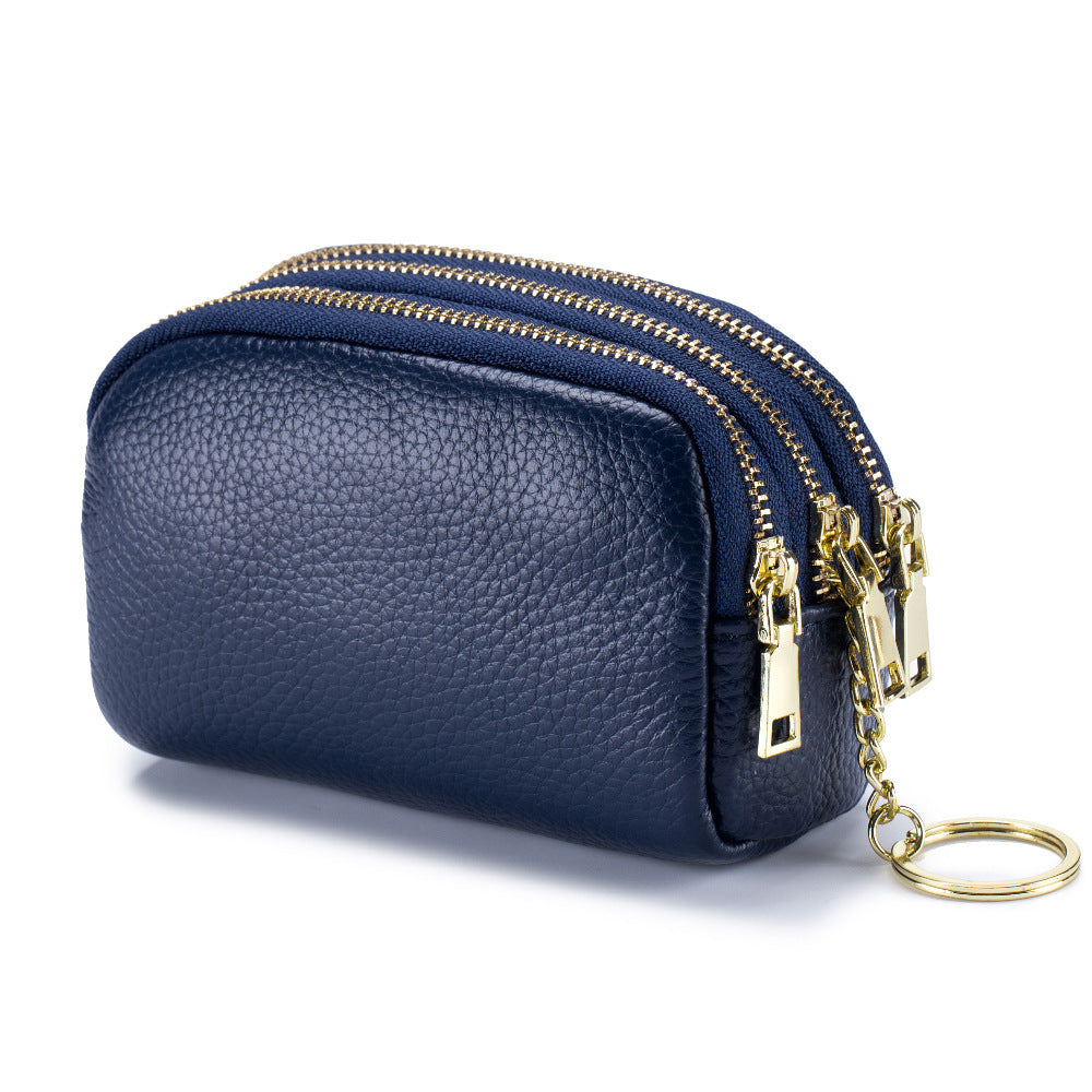 Cute Double Zipper Mini Leather Coin Purse 6W10BWB302