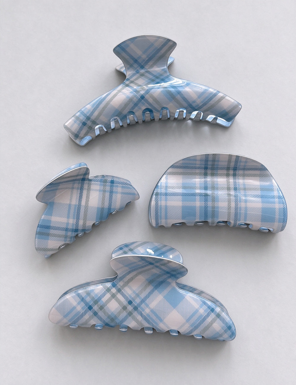 Plaid Acetate Hair Claw - DippedShop Wholesale - #7763