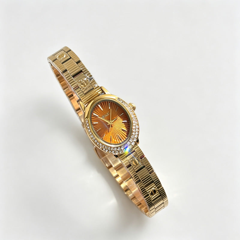 Rhinestone Oval Quartz Watch - DippedShop Wholesale - #3187