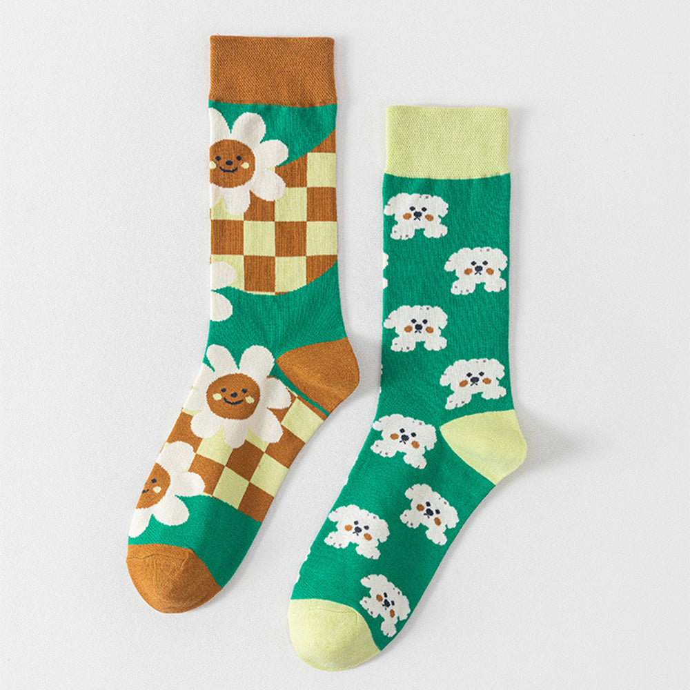 Asymmetrical Cartoon Crew Socks - DippedShop Wholesale - #6963