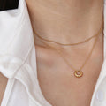 Minimalist Irregular Hollow Circle Pendant Necklace 6W6JNC1009