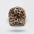 Vintage Fuzzy Plush Leopard Print Baseball Cap 6W6HAT927