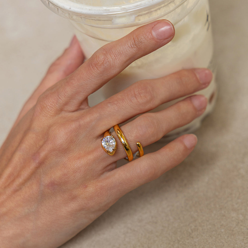 Snake Spiral Open Ring - DippedShop Wholesale - #9987
